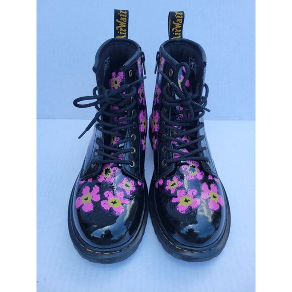 Doctor Martens JUNIOR 1460 PANSY PATENT LEATHER LACE UP BOOTS DR DOC WOMENS 5 36 - Picture 4 of 16